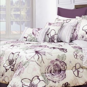 Angelica 300-Th Floral Twin 5 Piece Comforter Set